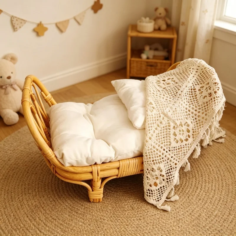 Photography Basics - Vintage Handmade Basket 1pc Newborn Doll