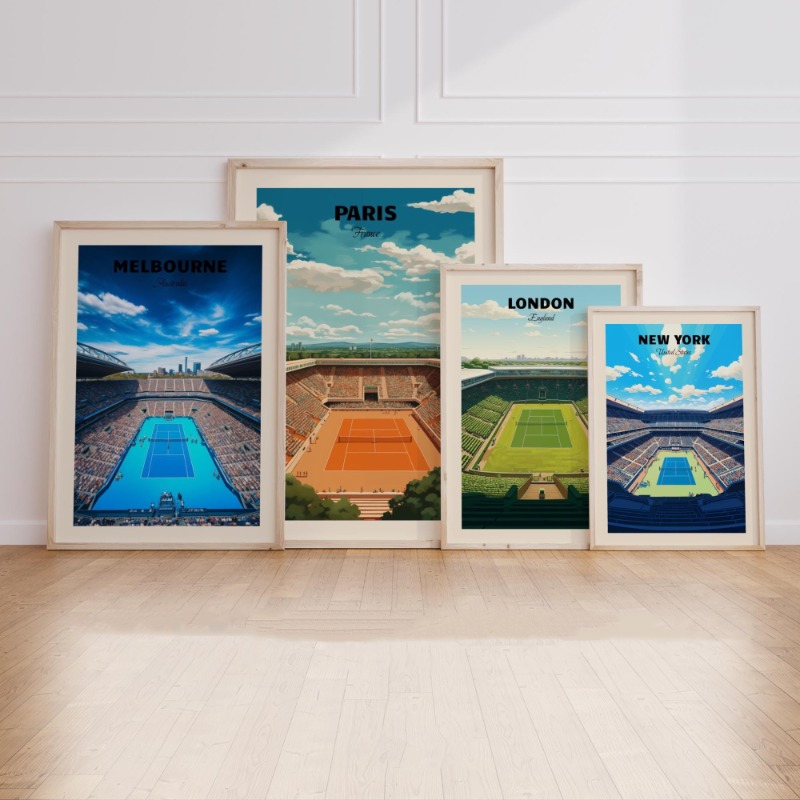 Photography Major - 1pc frameless Tennis Majors Poster London