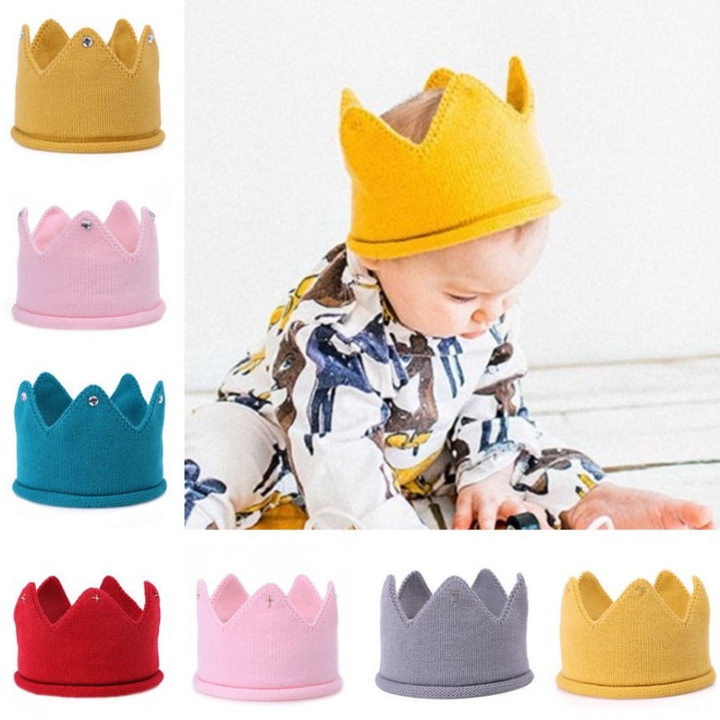 Photography Still Life - Knitted Crown Baby Headband Hat Autumn