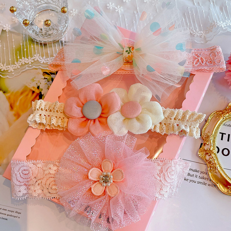 3Pcs/Lot Lace Bow Baby Headban - Photography Still Life ulasan dan harga
