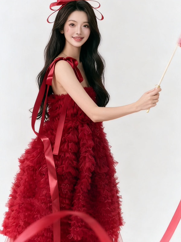 Red Tulle Skirt Artistic Birth - Photography Studio ulasan dan harga