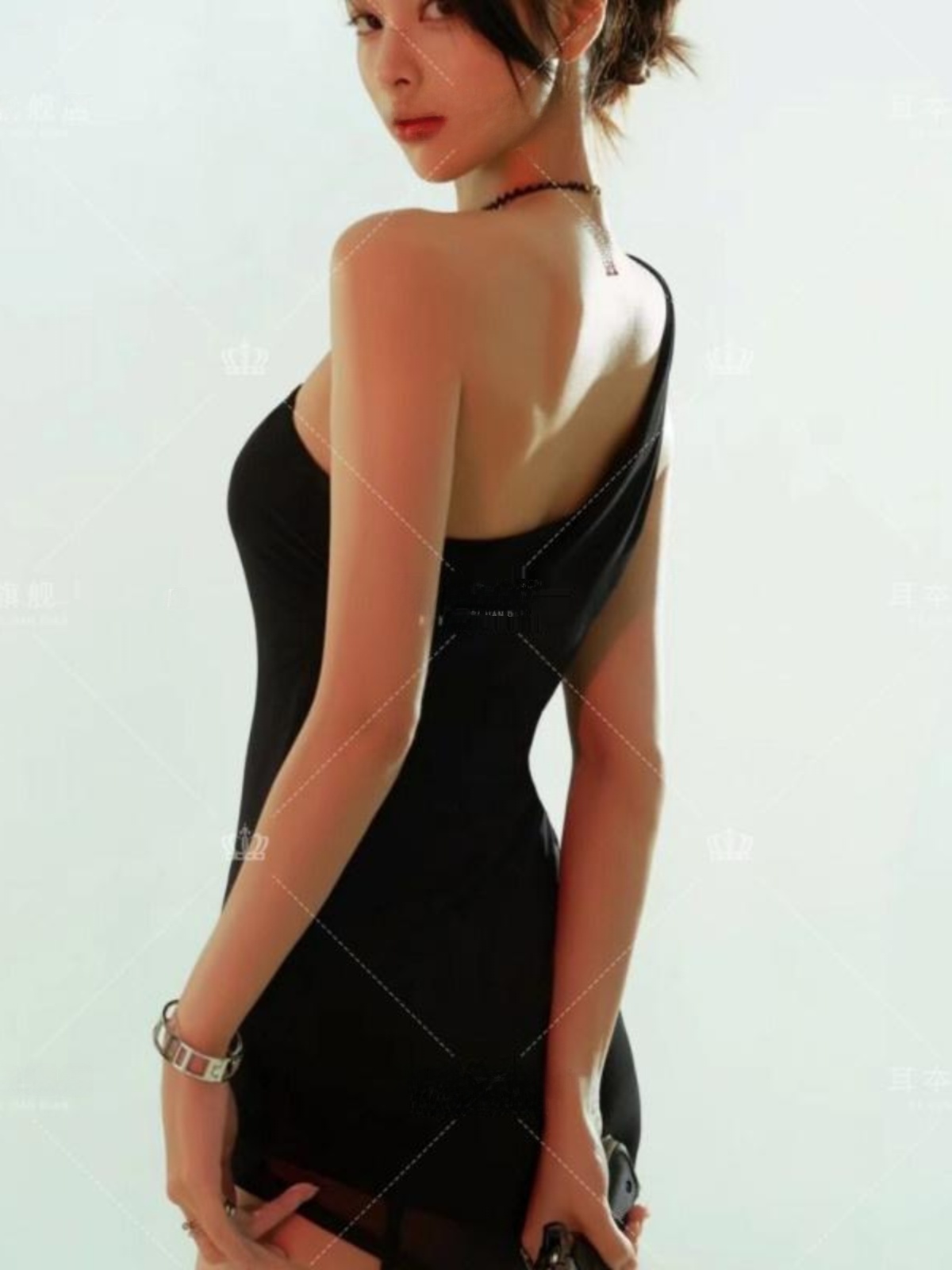 Sexy Slant-Shoulder Dress Slim - Photography Studio ulasan dan harga